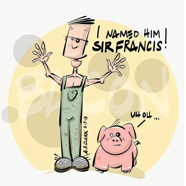 illustration des moines pig cartoon andrew b clark