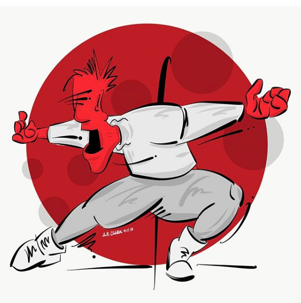 dance fighting cartoon illustration des moines iowa