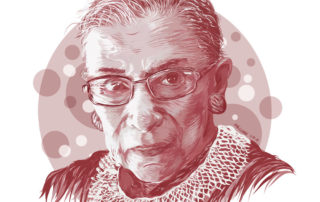 ruth bader ginsburg illustration by Andrew B. Clark Des Moines Illustrator