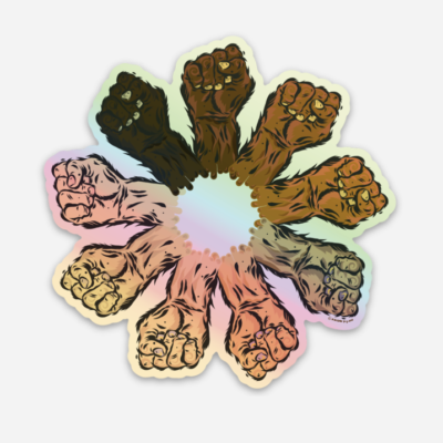 strength in unity holographic stickers